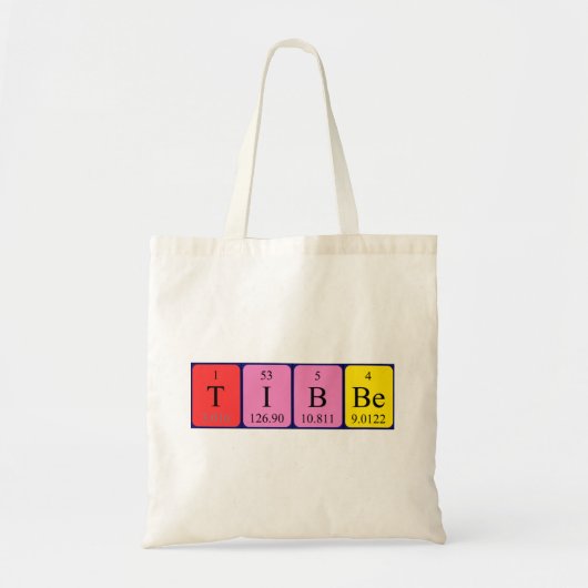 Tabbe periodieke tabelnaam canvas tas (Voorkant)
