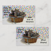 Tabbietenmand- Kaarten (grootte Visitekaartje) Visitekaartje (Voorkant / Achterkant)