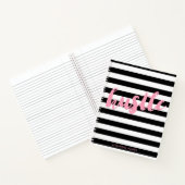 Tabblad Black Stripes - Roze mosterd - Naam Notitieboek (Binnen)