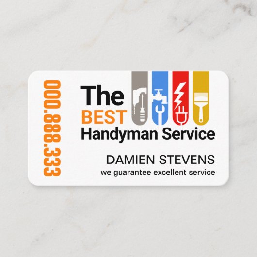 Tabblad Bouwgereedschap Thuisreparaties Visitekaartje (Voorkant)