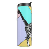 Tabblad Cat Cute Cats Pastel Waterverf Pet art. Thermosbeker (Gedraaid links)