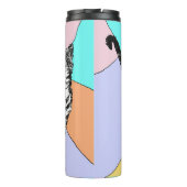 Tabblad Cat Cute Cats Pastel Waterverf Pet art. Thermosbeker (Achterkant)