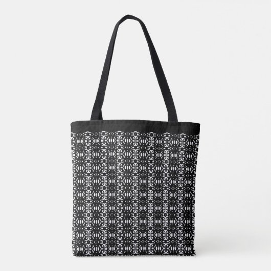 Tabblad Chic Black & White Tote Bag (Achterkant)