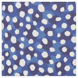 Tabblad Chic blue en white cheetah print polka dot Stof