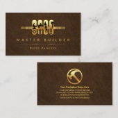 Tabblad Elegant Brown Grunge Gold Tools Visitekaartje (Voorkant / Achterkant)