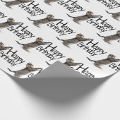 Tabblad Kat met Birthday-tekst Cadeaupapier (Hoek)