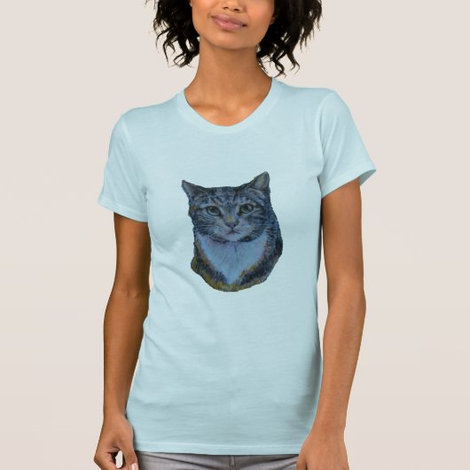 Tabblad Kat Stare down ...Meow T-shirt (Voorkant)