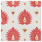 Tabblad met kleurrijke rode ikat stof (Close Up)