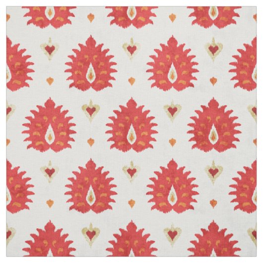 Tabblad met kleurrijke rode ikat stof (Swatch)