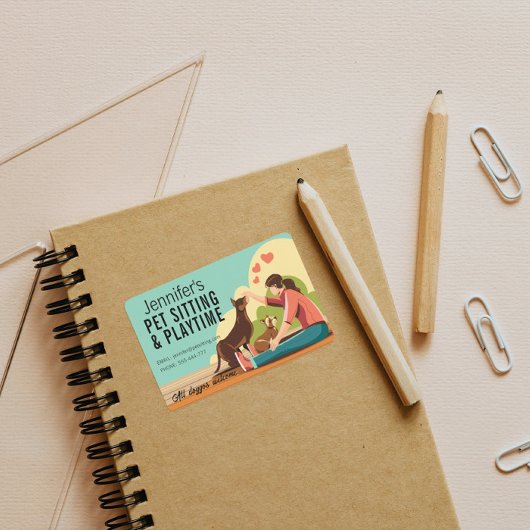 Tabblad Petsitage & Playtime Dog Business Sticker