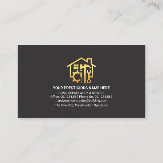 Tabblad Speciale Lagen Gold Handyman Tools Visitekaartje (Achterkant)