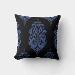 Tabblad Tabblad Chic blue en black damask tribal Kussen