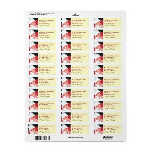 Tabblad Terug-adres label (Full Sheet)