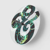 Tabblad Tic Tac - White & Blue Ampersand - Standaa Ronde Klok (Hoek)