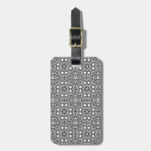 Tabblad zwart wit  patroon accessoires trendy bagagelabel (Voorkant verticaal)