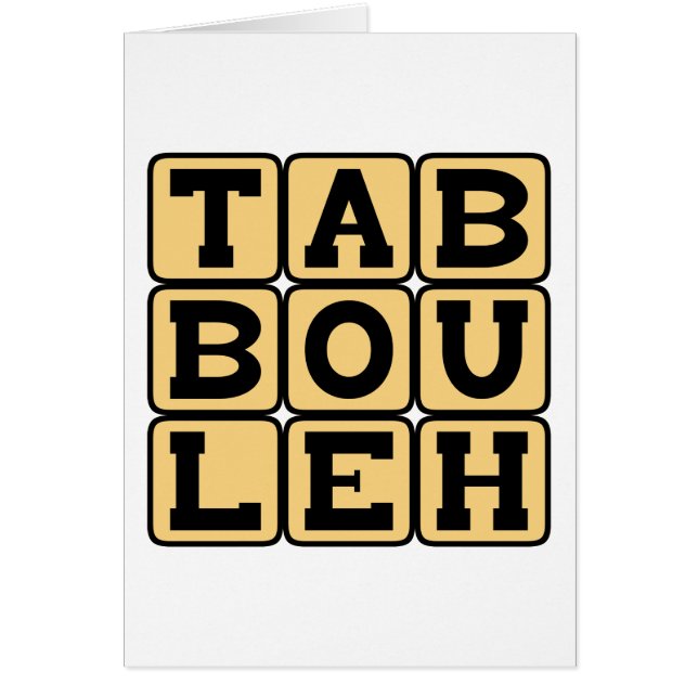 Tabbouleh, Levantijns vegetarisch gerecht (Voorkant)