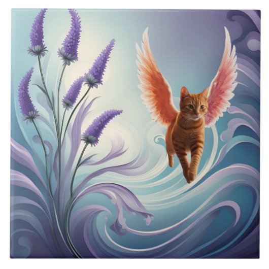 Tabby Angel Decoratieve Tegel Tegeltje (Voorkant)