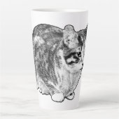 Tabby bij de haard met sneeuwgekuste stippen latte mok (Voorkant)