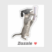 Tabby Cat Afstuderen Sticker (Vel)