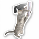 Tabby Cat Afstuderen Sticker (Voorkant)