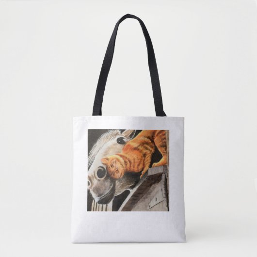 Tabby Cat and Horse Tote Bag (Voorkant)