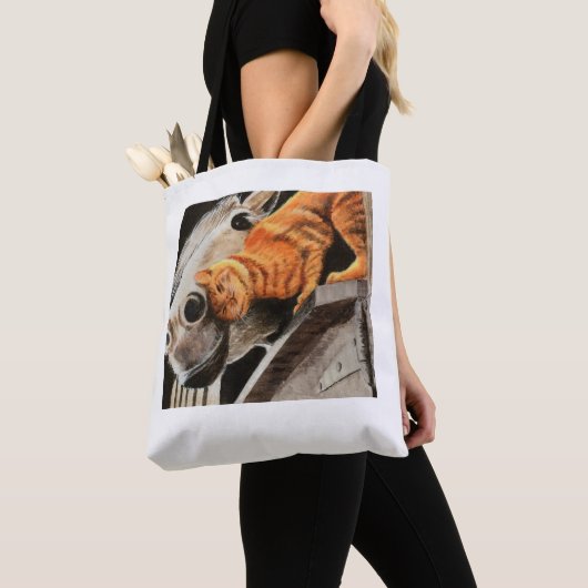 Tabby Cat and Horse Tote Bag (Dichtbij)