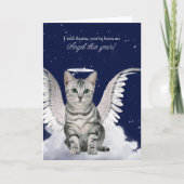 Tabby Cat Angel voor kerstfeestdag Feestdagen Kaart (Voorkant)