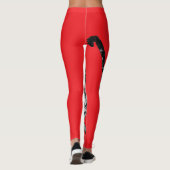 Tabby Cat Animal Black en Red Girls Leggings (Achterkant)