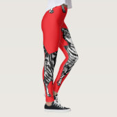 Tabby Cat Animal Black en Red Girls Leggings (Rechts)