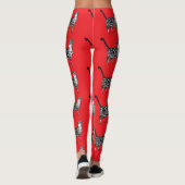 Tabby Cat Animal Black en Red Girls Leggings (Achterkant)