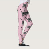 Tabby Cat Animal Black en Roze Leggings (Rechts)
