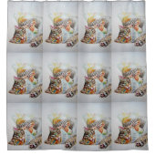 Tabby Cat Aquarel Schattigee Katten Art Douchegord Douchegordijn (Voorkant)