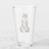 Tabby Cat Art Moggie Kat Glas (Achterkant)