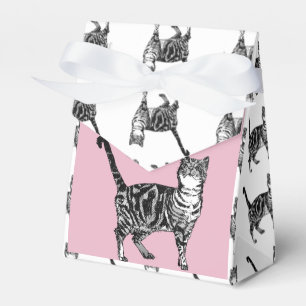 Tabby Cat Art roze Birthday Party Cake Favor Box Bedankdoosjes