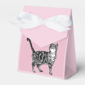 Tabby Cat Art roze Birthday Party Cake Favor Box Bedankdoosjes (Voorkant Zijde)