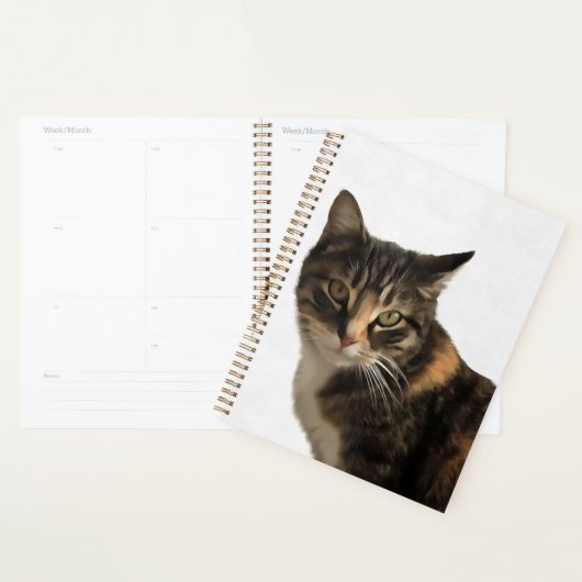 Tabby Cat Artistic Portret op witte achtergrond Planner (Display)