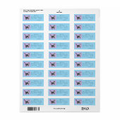 Tabby Cat Blue en Paarse Return Address Labels (Full Sheet)