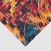 Tabby Cat Boho Yellow Blue Colorful Hippie Art Tissuepapier (Detail)