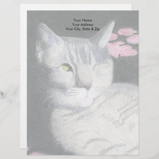 Tabby Cat Briefhoofd Ontwerp (Voorkant / Achterkant)