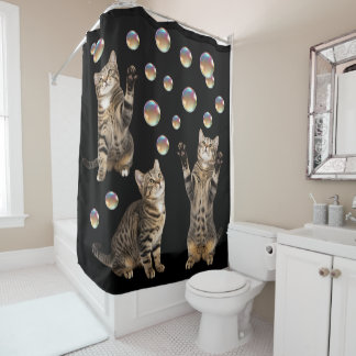 Tabby Cat Bubbles Cat Shower Curtain Douchegordijn