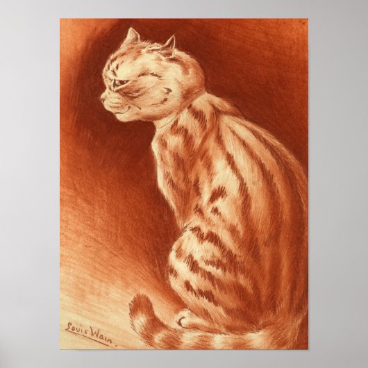 Tabby Cat by Louis Wain Poster (Voorkant)