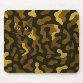Tabby Cat Camouflage Art Muismat