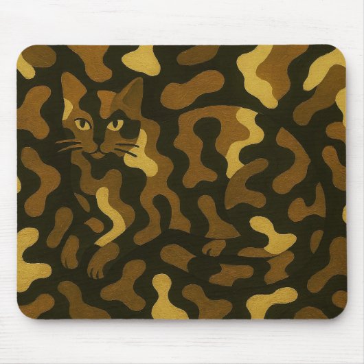 Tabby Cat Camouflage Art Muismat (Voorkant)