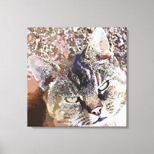 TABBY CAT CANVAS AFDRUK