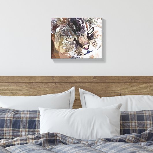 TABBY CAT CANVAS AFDRUK (Insitu (Slaapkamer))