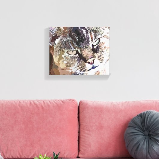 TABBY CAT CANVAS AFDRUK (Insitu (Woonkamer))