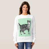 Tabby Cat cat art Long Hoeve Trui (Voorkant volledig)