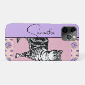 Tabby Cat Cats Feline Pink Lavender Girls Name Case-Mate iPhone Case (Achterkant (horizontaal))
