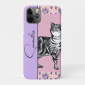 Tabby Cat Cats Feline Pink Lavender Girls Name Case-Mate iPhone Case (Achterkant)