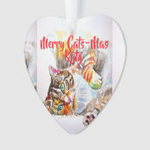 Tabby Cat Cats Merry Christmas Cats-Mus Girls Ornament (voorkant)